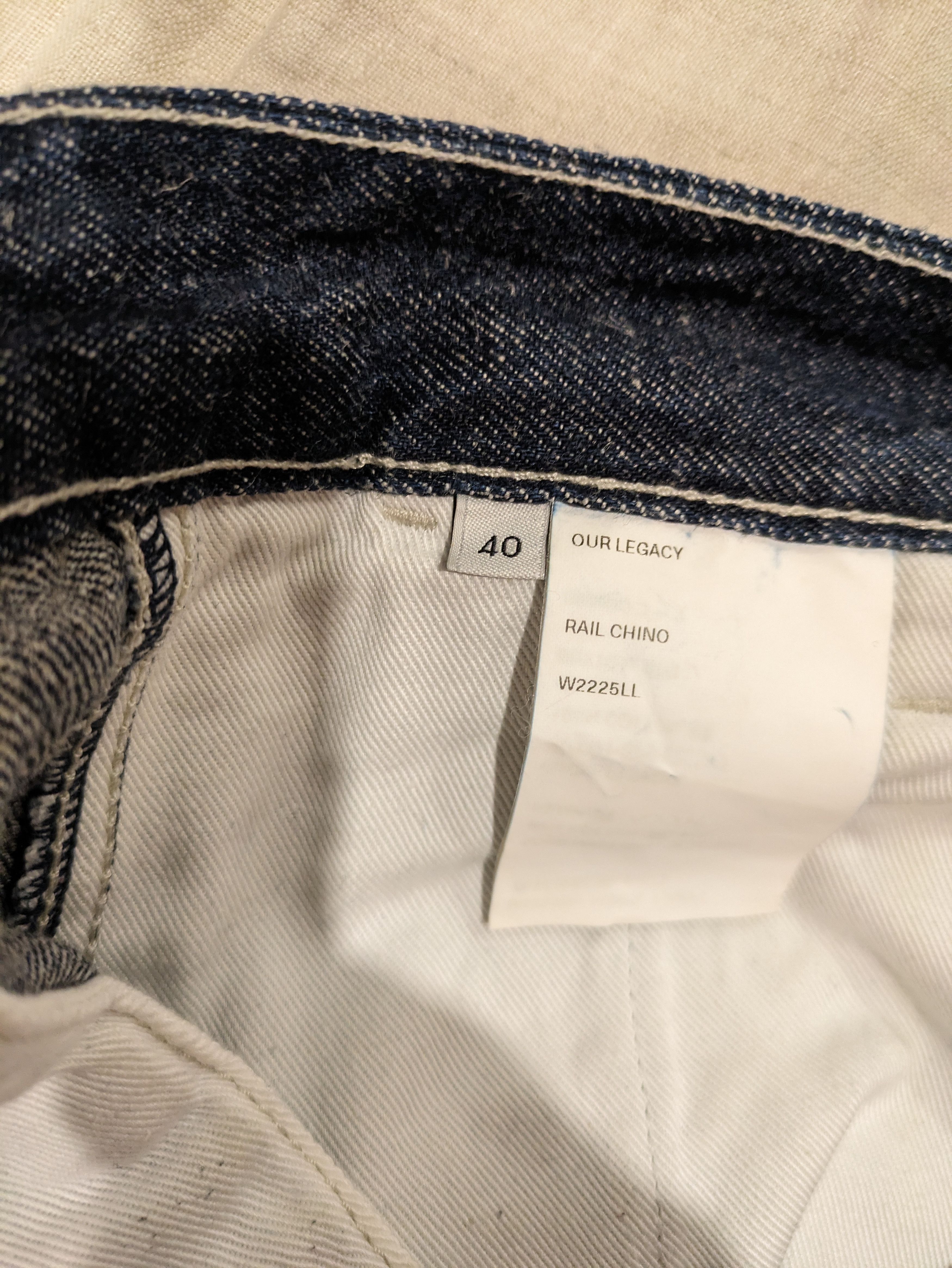 Our Legacy Rail Chino - Raw Blue Hemp Denim Size US 32 / EU 48 - 4 Thumbnail
