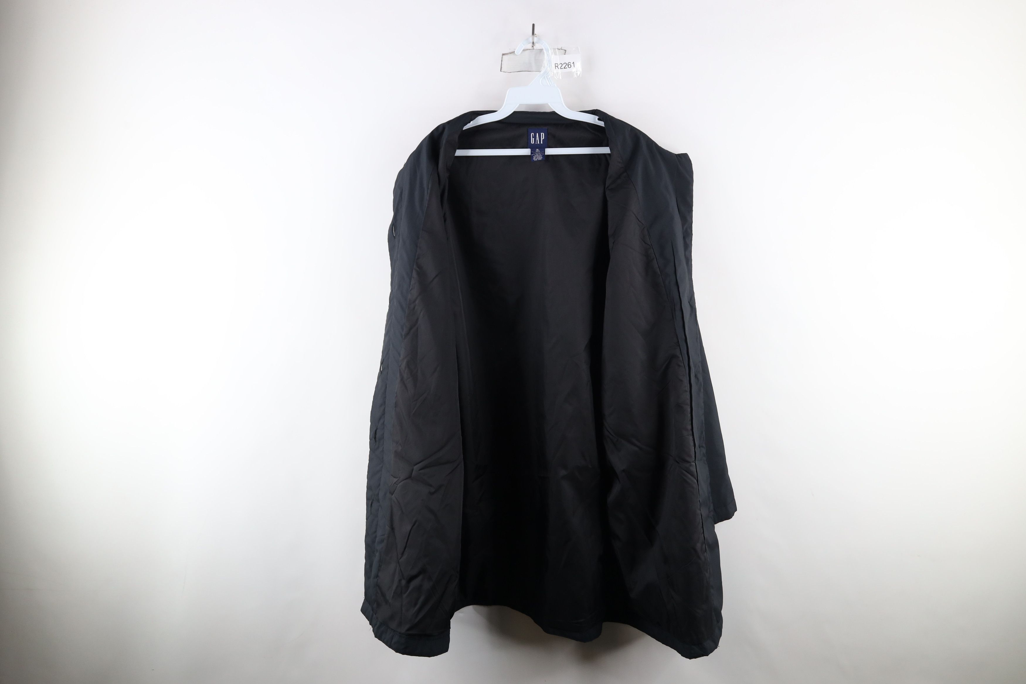 Gap × Vintage Vintage 90s Gap Full Length Micro Puffer Jacket Coat Black Size XL / US 12-14 / IT 48-50 - 7 Thumbnail