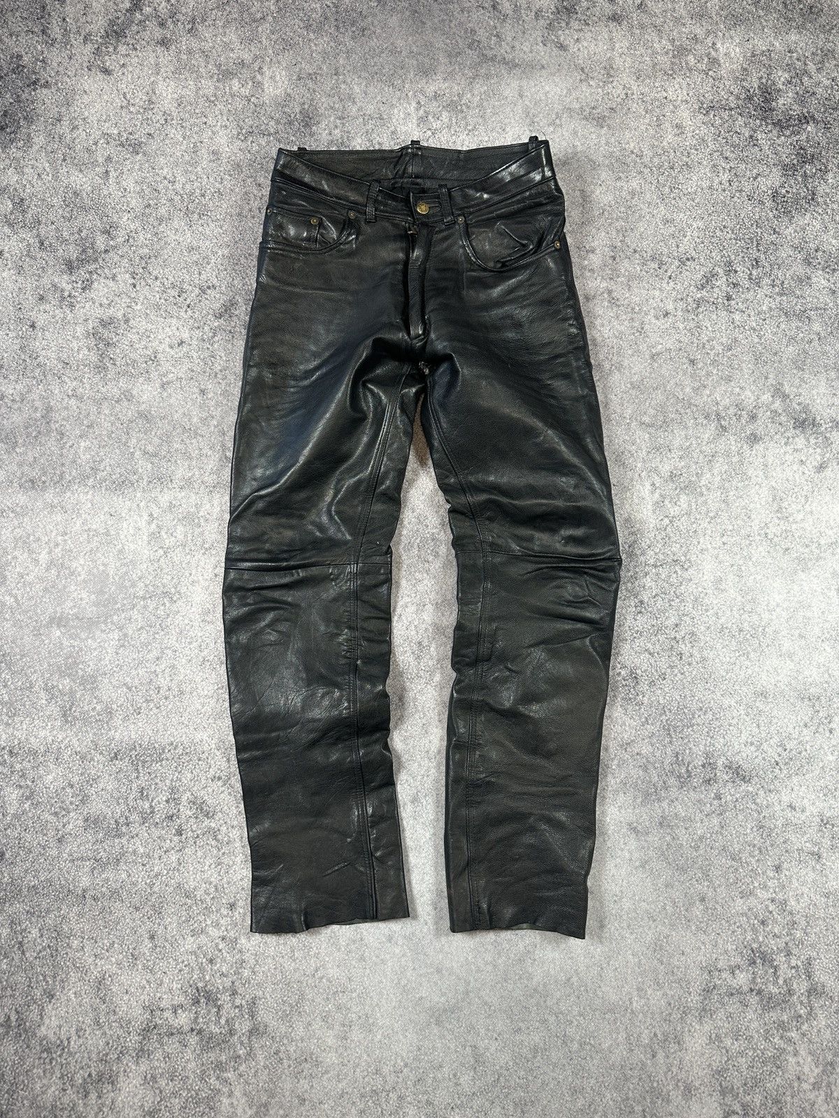 Leather Y2K Vintage Leather Pants Opium Style Alt Biker USA Rare M Size US 32 / EU 48 - 2 Thumbnail