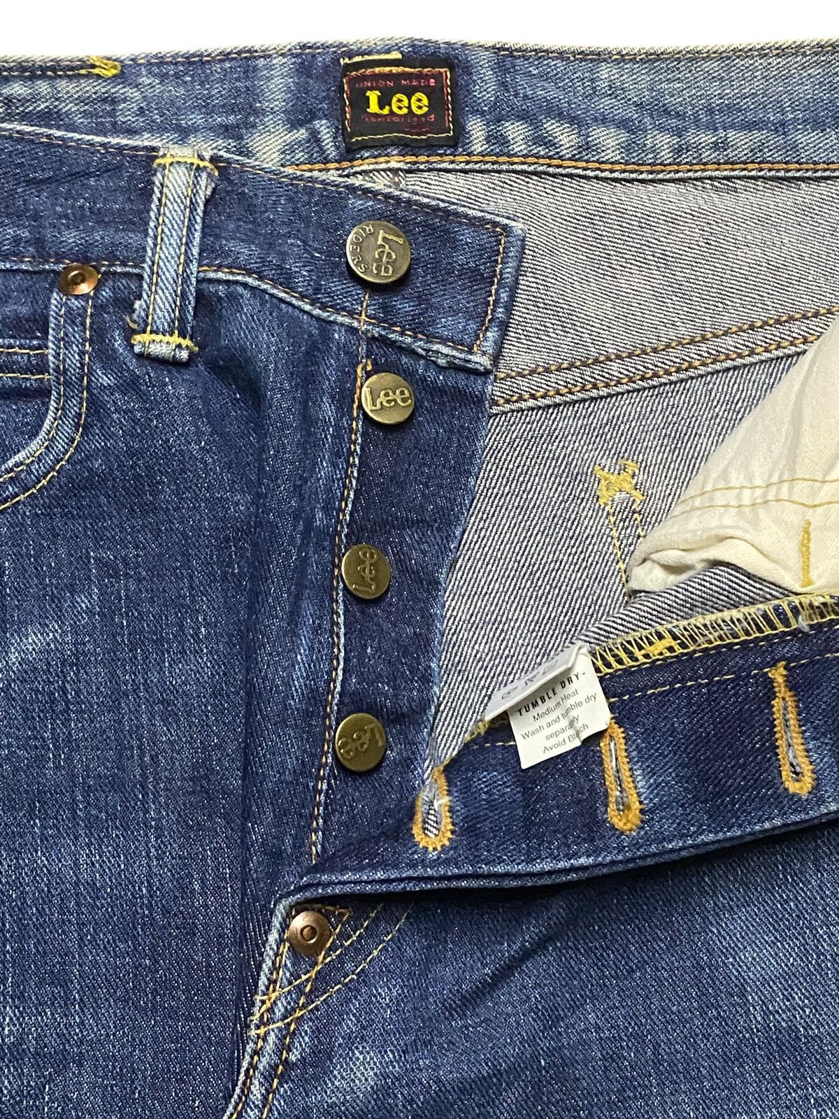 Lee Lee Japan Half Selvedge Blue Wash Distressed Jeans Size US 28 / EU 44 - 7 Thumbnail