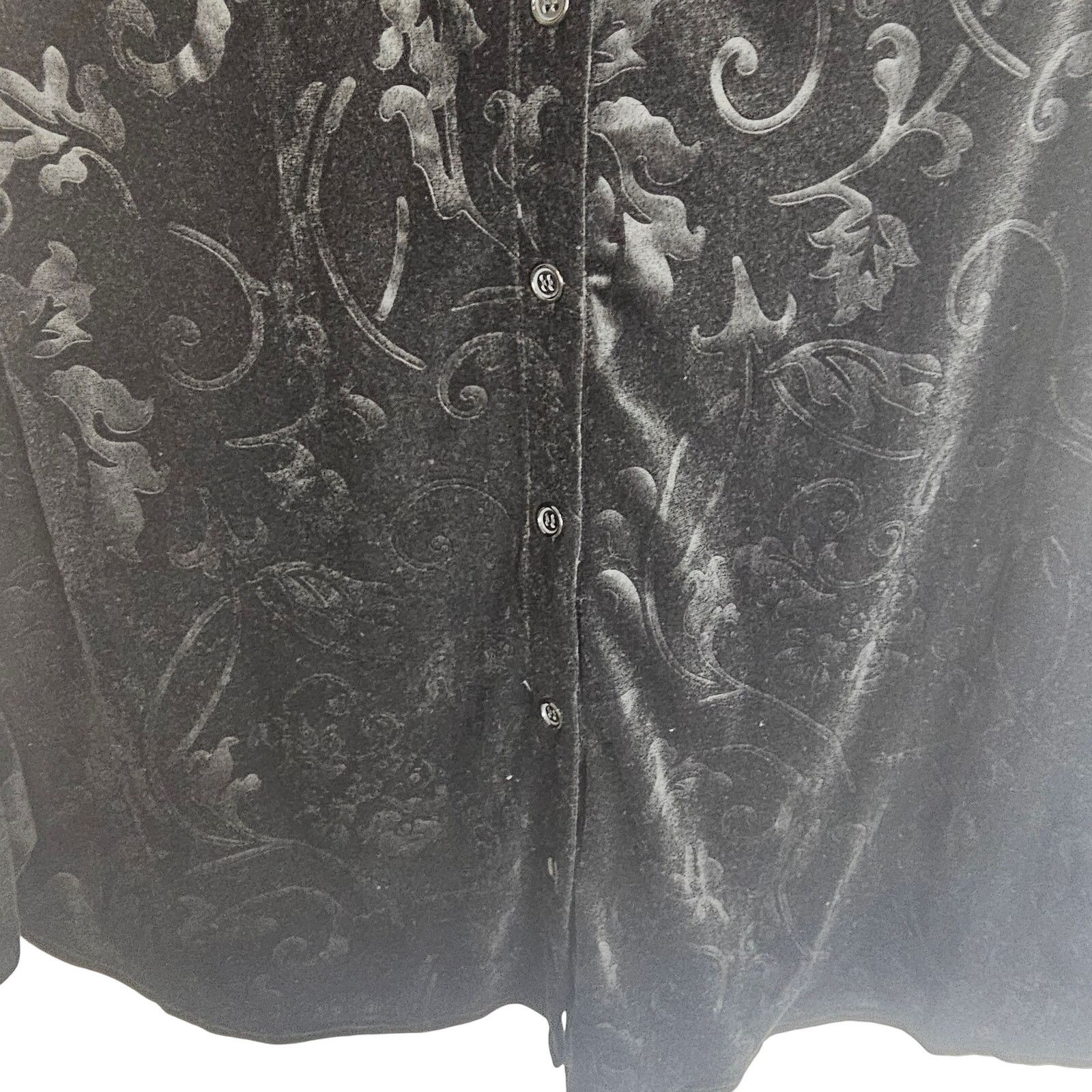 Chicos Chicos Womens Velvet Floral Blouse Elegant Dark Romance Size M / US 6-8 / IT 42-44 - 3 Thumbnail