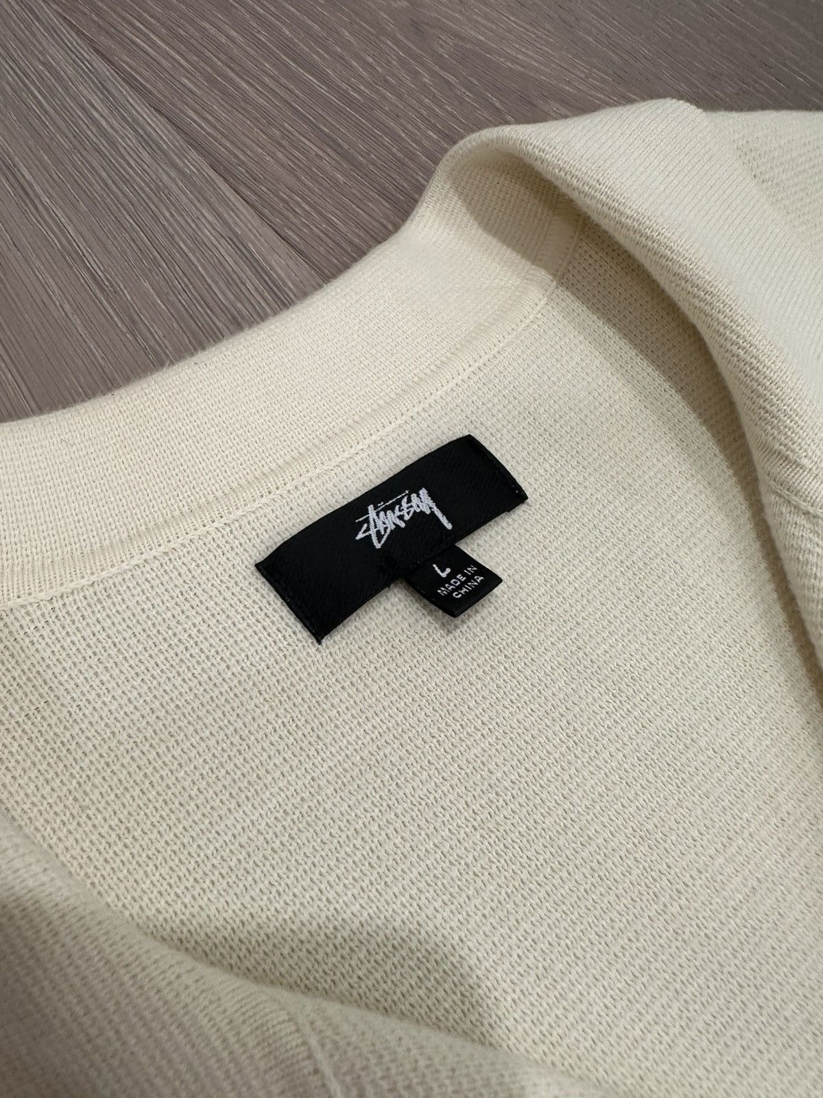 Stussy STUSSY PERFORATED SWIRL KNIT SHIRT NATURAL Size US L / EU 52-54 / 3 - 3 Thumbnail