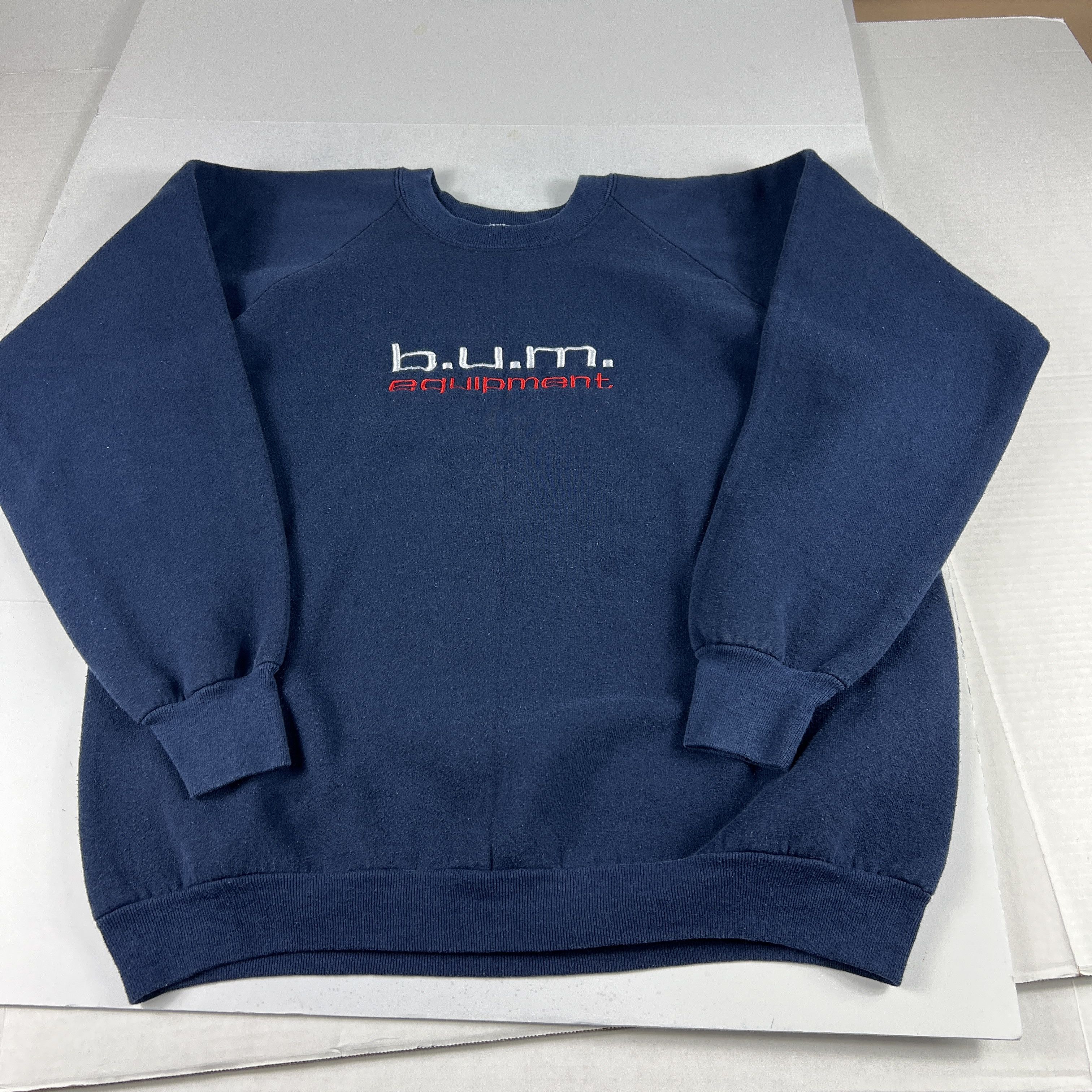 B.U.M Equipment × Vintage VTG 90s BUM Equipment Sweatshirt Faded Embroidered Crewneck Size US XL / EU 56 / 4 - 1 Thumbnail