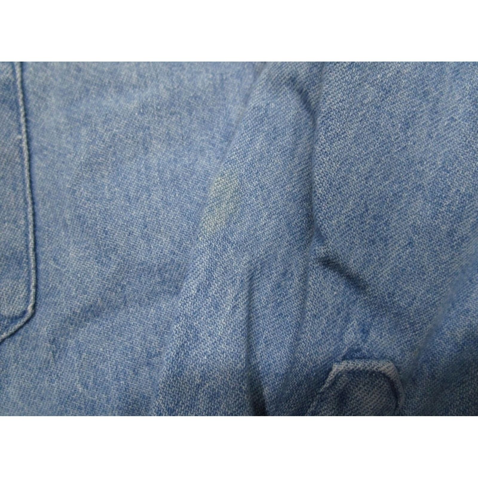 Wrangler VINTAGE Wrangler Shirt Men XL Blue Denim Western Long Sleeve Button-Up Collared Shirt 90s Cowboy Outdoor Size US XL / EU 56 / 4 - 3 Thumbnail