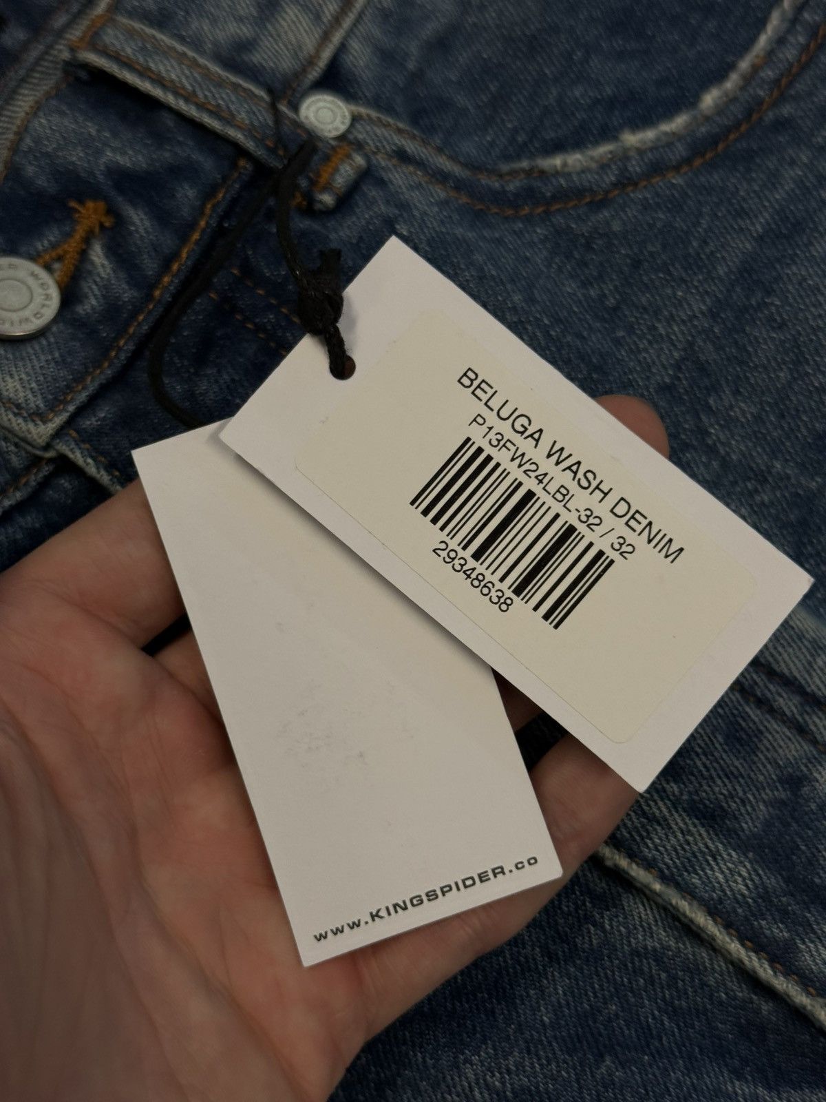 Sp5der Sp5der Worldwide Beluga Denim Jeans Size 32 (NEW) Size US 32 / EU 48 - 7 Thumbnail