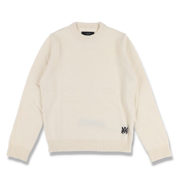 Amiri Ivory Core MA Logo Cashmere Sweater | Grailed