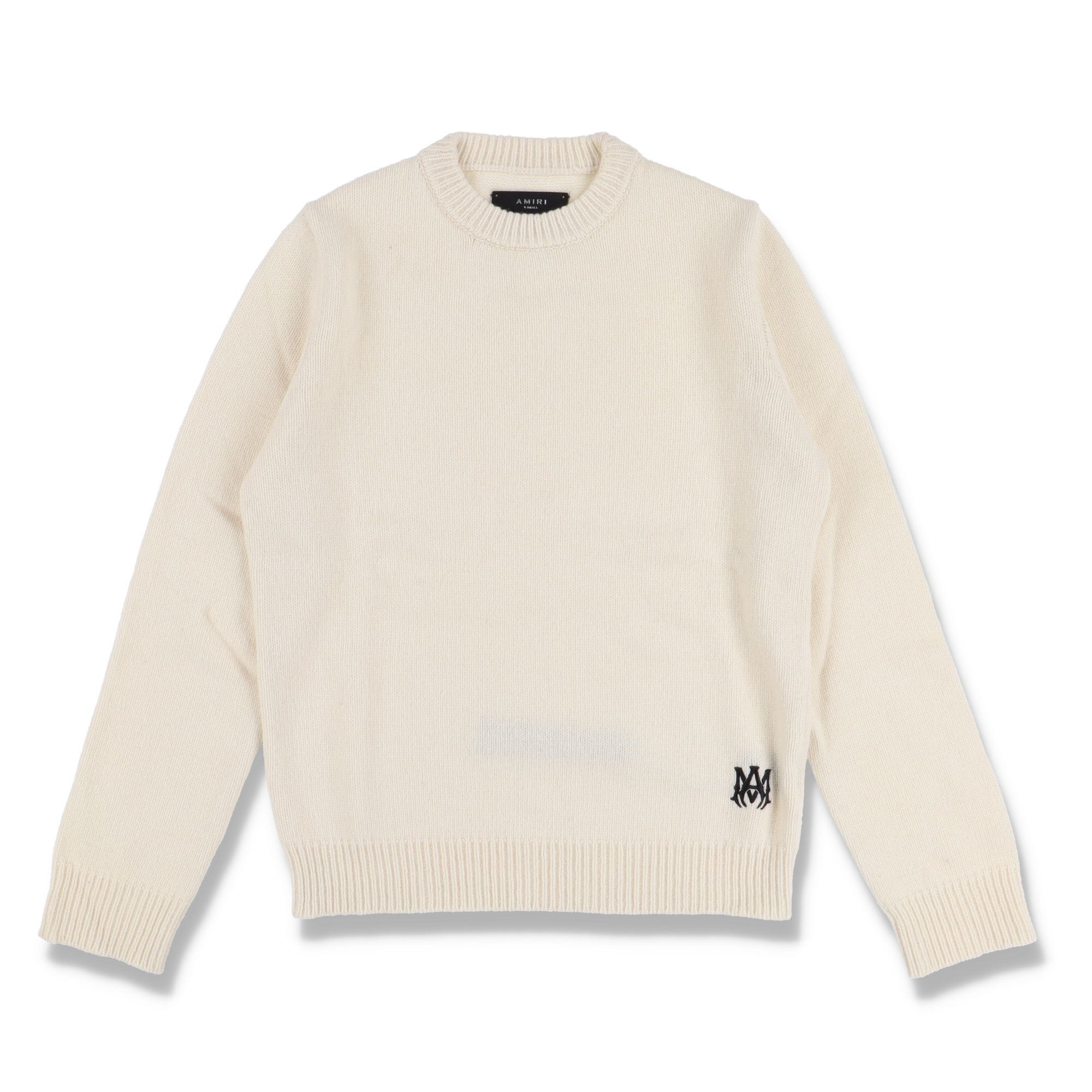 image of Amiri Ivory Core Ma Logo Cashmere Sweater, Men's (Size XS)