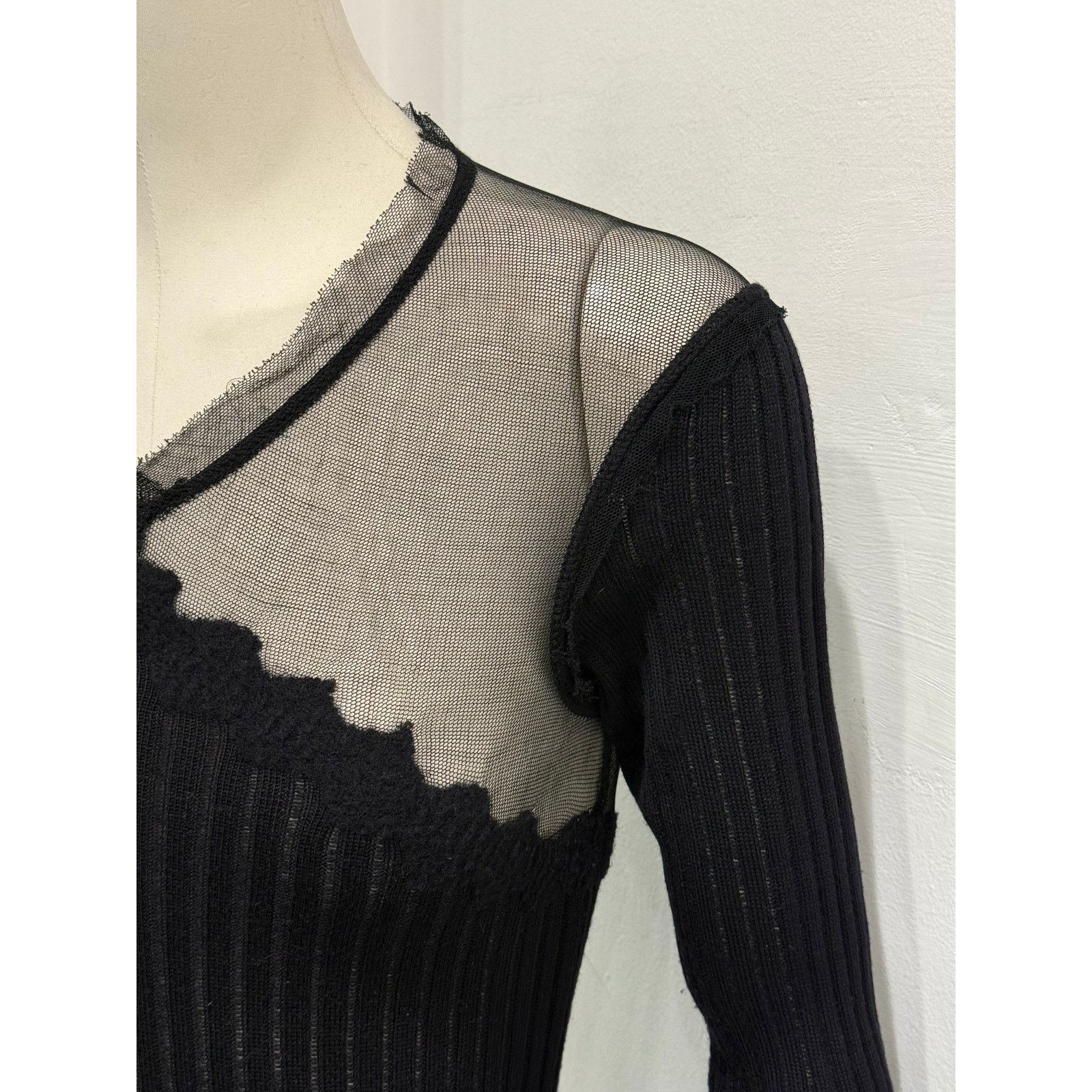 Jean Paul Gaultier 2000s Jean Paul Gaultier hybrid sheer wool top Size M / US 6-8 / IT 42-44 - 5 Thumbnail