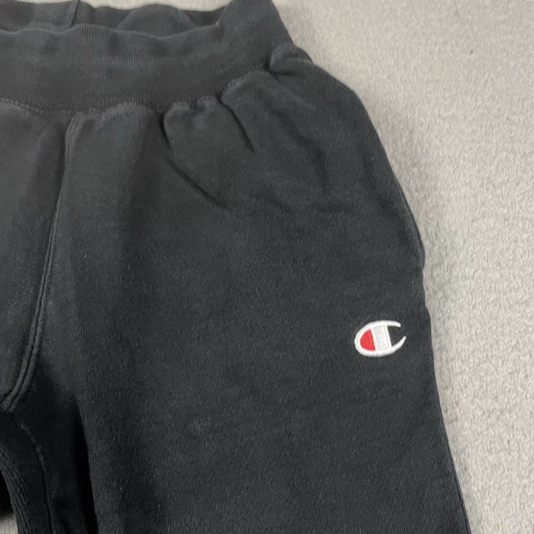 Champion Champion Sweatpants Adult Small Black Casual Distressed Tapered S Regular Men Pull On Size US 29 - 4 Thumbnail