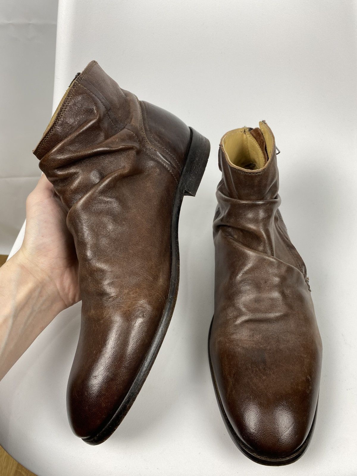 Hudson London Noel Genuine Leather Boots side zipper size 43