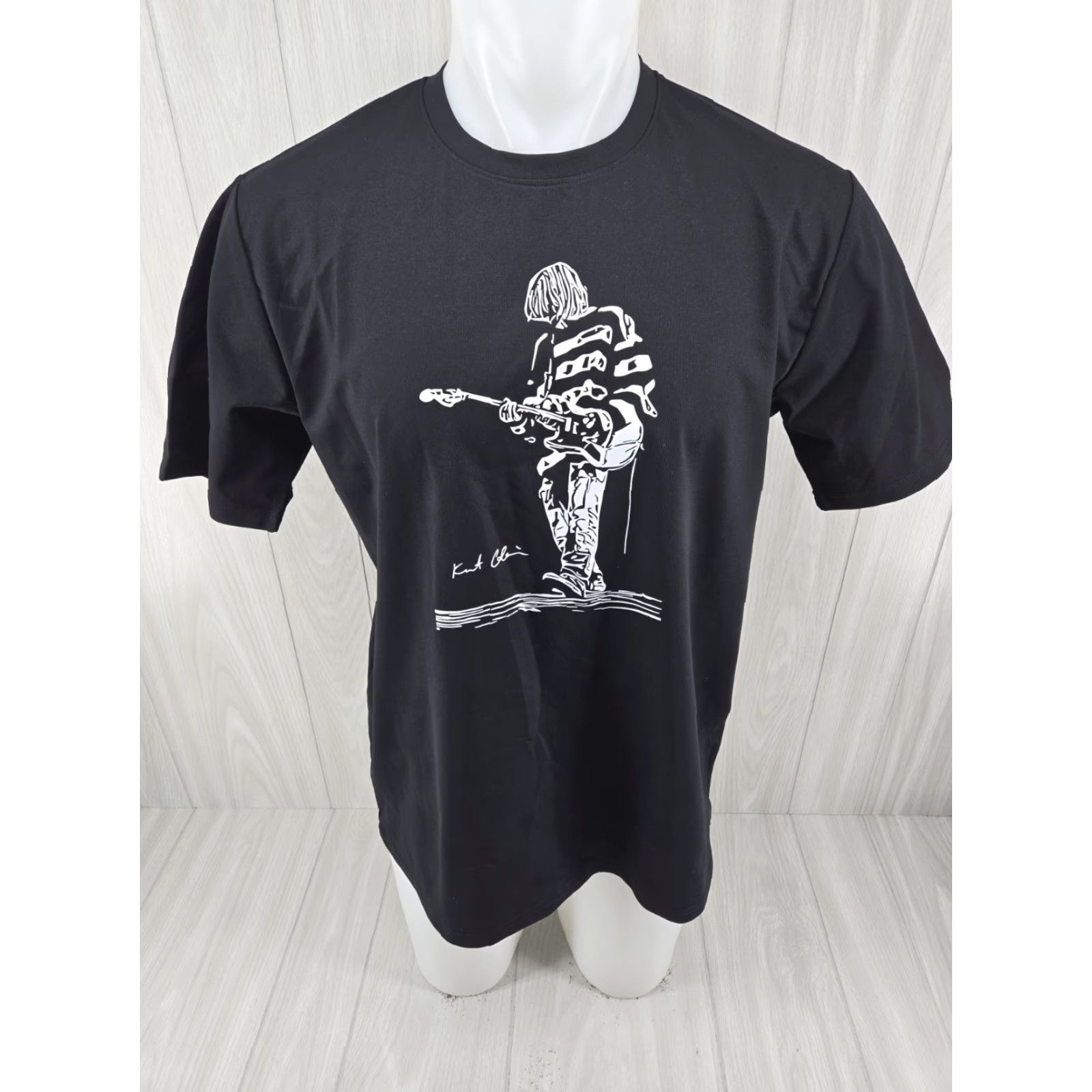 Vintage Nirvana Kurt Cobain T Shirt Size L Black Polyester Men's Graphic Print Short Sleeve Size US L / EU 52-54 / 3 - 2 Thumbnail