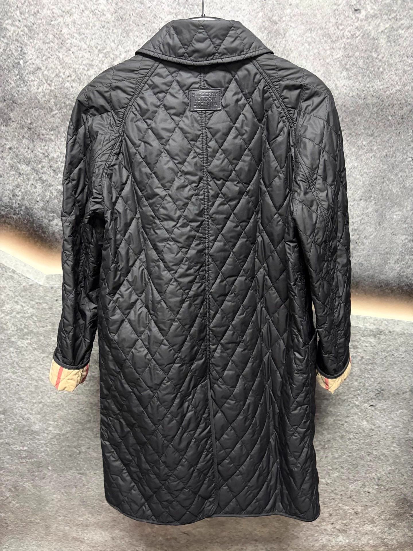 Burberry Burberry Black Long Cotton Coat M Check Size US M / EU 48-50 / 2 - 2 Thumbnail