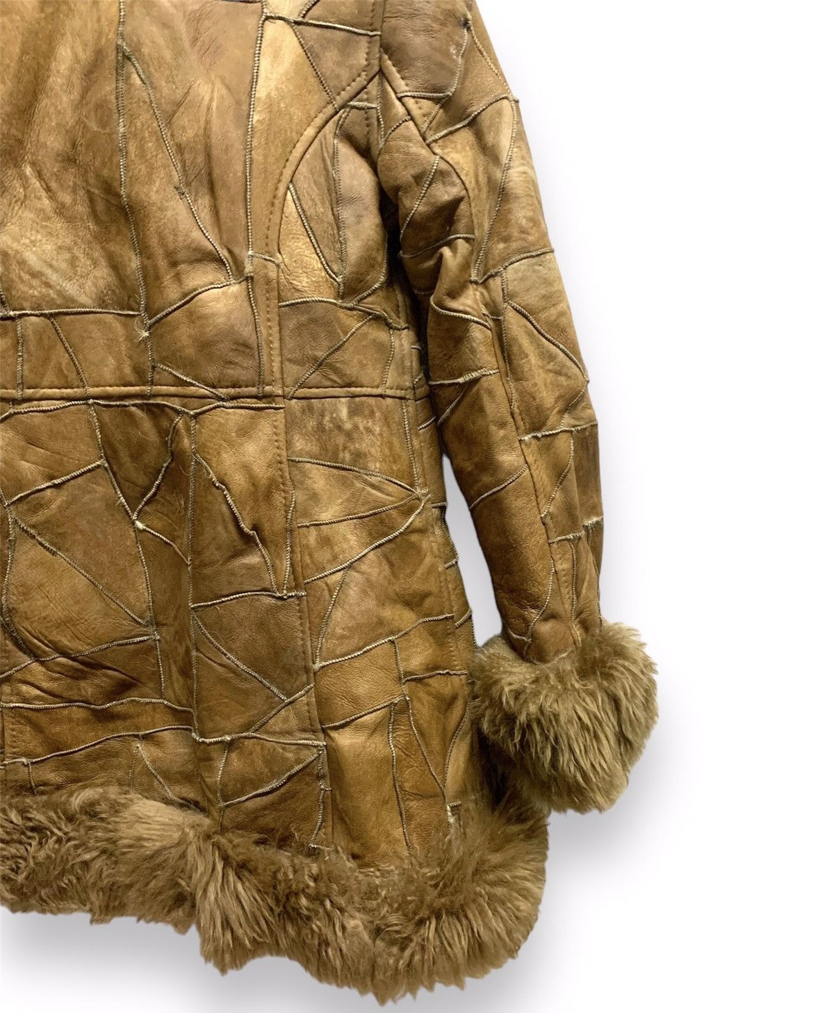 If Six Was Nine Vintage Patchwork Shearling Sheepskin Coat Size M / US 6-8 / IT 42-44 - 10 Thumbnail