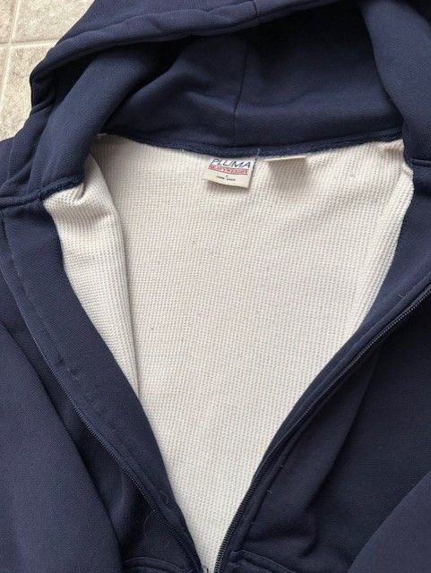 Vintage Vintage Navy Thermal Zip-Up Hoodie Size US XL / EU 56 / 4 - 2 Thumbnail