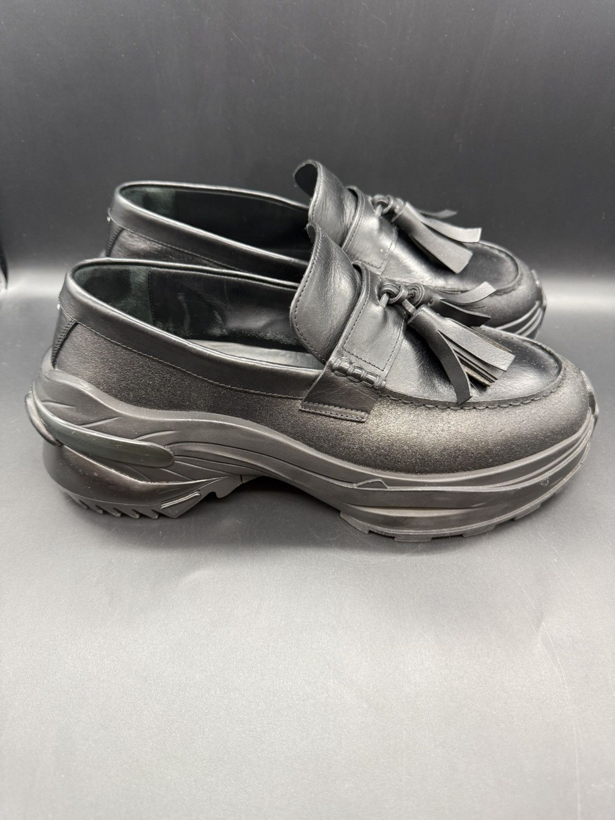Maison Margiela Maison Margiela Tassel Loafer Sneaker Sole — Black Leather Size US 12 / EU 45 - 3 Thumbnail