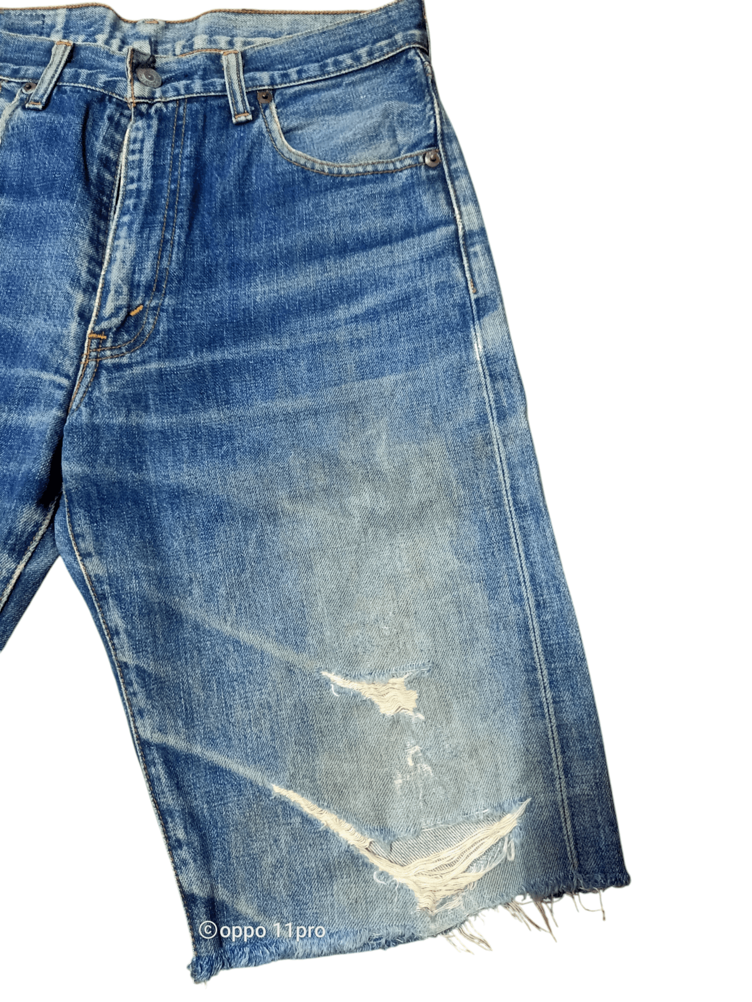 Levi's × Levi's Vintage Clothing Levis 502 Big E RedSelvedge SHORT Pants Distressdenim Size US 30 / EU 46 - 2 Thumbnail