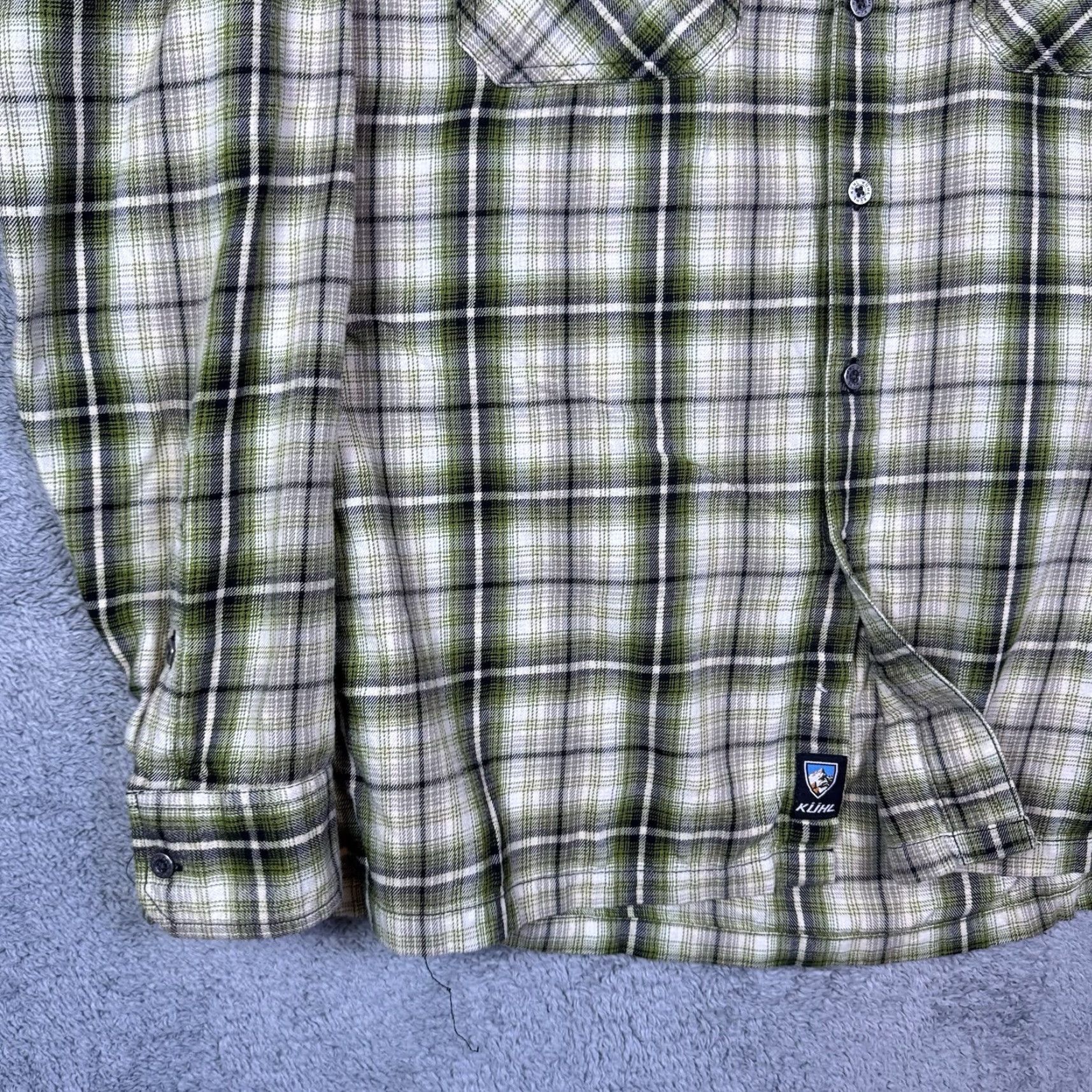 Vintage VINTAGE? No. Kuhl Flannel Shirt Mens S Green Long Sleeve Hike Outdoor Workwear Shirt Button-Up Cotton Flannel Pockets Outdoors Casual Mens Size US S / EU 44-46 / 1 - 2 Thumbnail