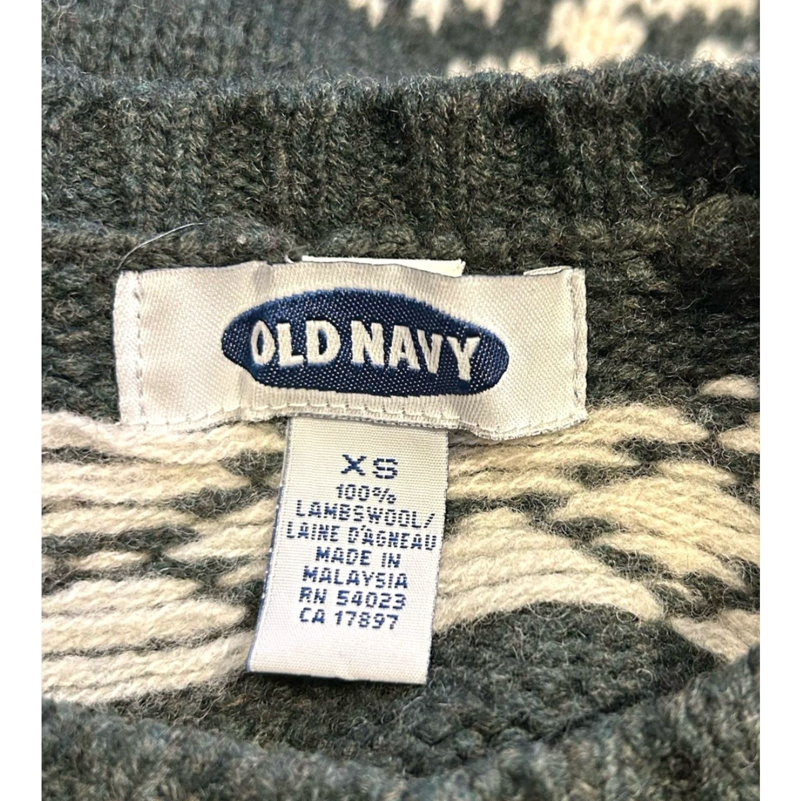 Old Navy VINTAGE Old Navy Mens XS Sweater Knit Wool Fair Isle Olive Green Crew Neck Pullover Christmas Winter Holiday Ski Mens Size US XS / EU 42 / 0 - 5 Thumbnail