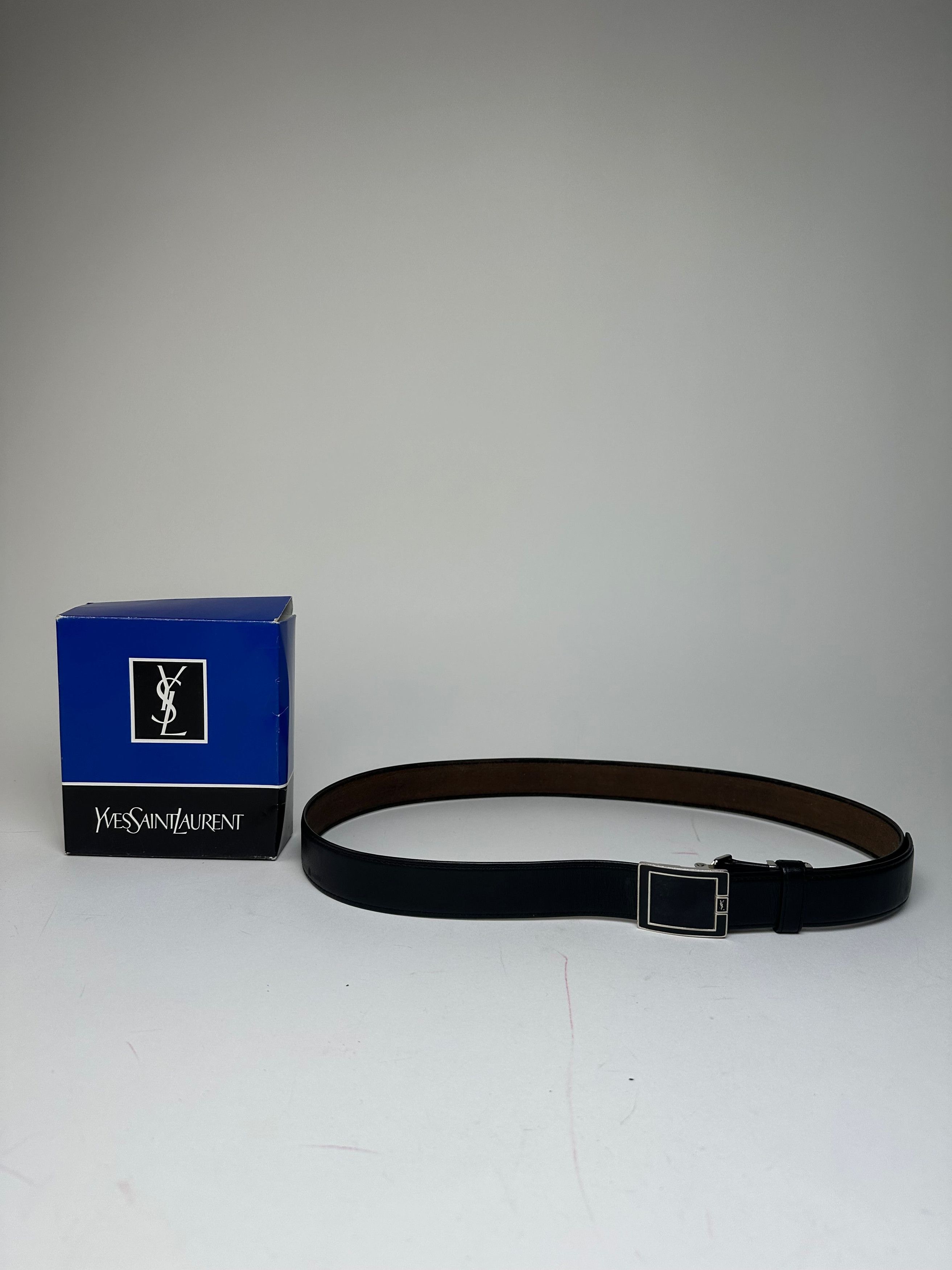 Other Vintage Yves Saint Laurent Snake Emblossed Leather Belt Blac Size ONE SIZE - 1 Thumbnail