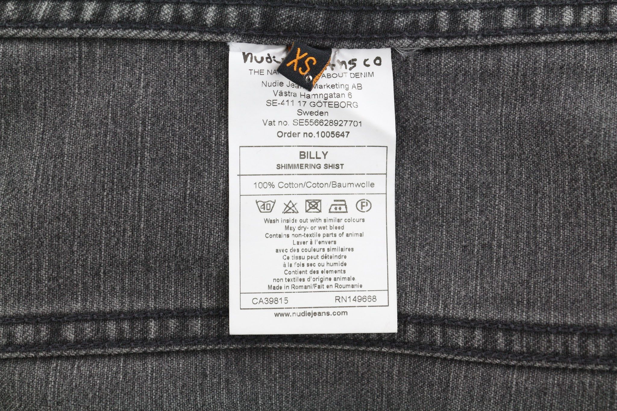 Nudie Jeans BILLY XS Shimmering Shist Denim Ripped Grey Jacket 82432 Size US XS / EU 42 / 0 - 7 Thumbnail
