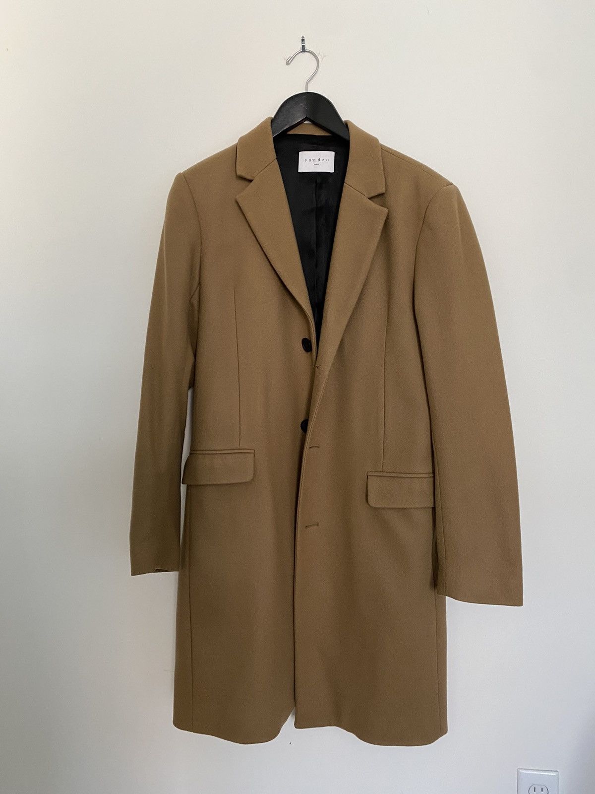 Sandro camel coat on sale