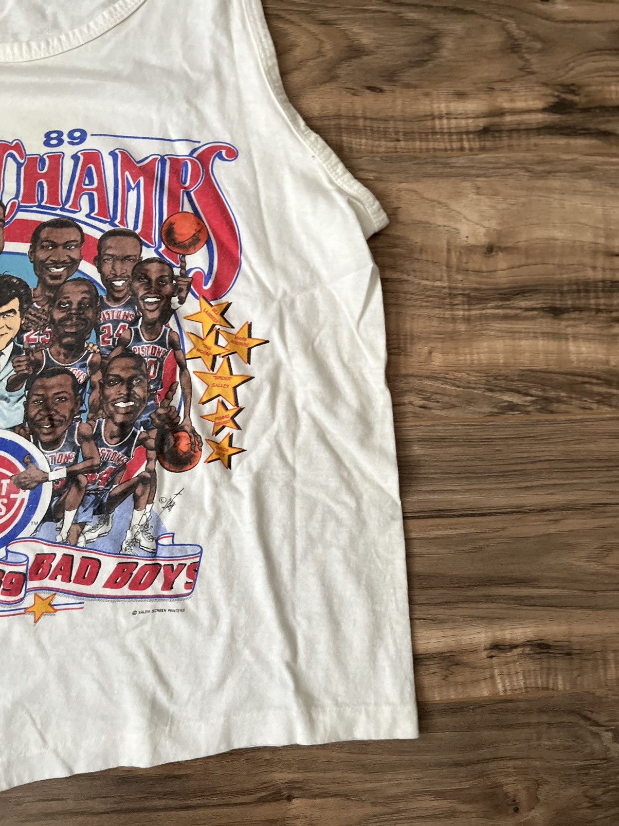 Salem Sportswear × Vintage 1989 Detroit Pistons Bad Boys Caricature Tank Top Shirt Size US S / EU 44-46 / 1 - 3 Thumbnail