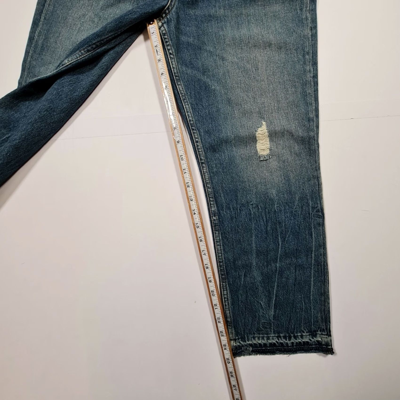 Jack Wills Jack Wills Jeans Blue W29 Girlfriend Tapered Denim Distressed 5-Pocket Womens Regular Large Size 29" - 6 Thumbnail