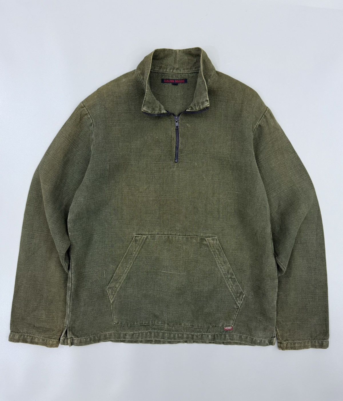 Blue Blue Japan GAIJIN MADE Handwoven Hemp Halfzip Anorak Jumper Jacket Size US M / EU 48-50 / 2 - 1 Thumbnail