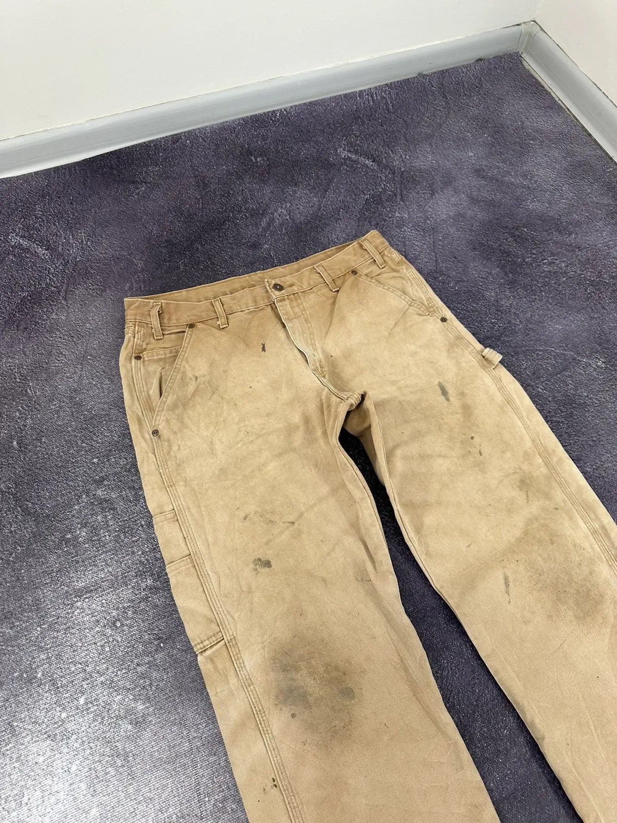 Dickies × Vintage Vintage Dickies Faded Cream Denim Work Hype Baggy Pants Size US 34 / EU 50 - 10 Thumbnail