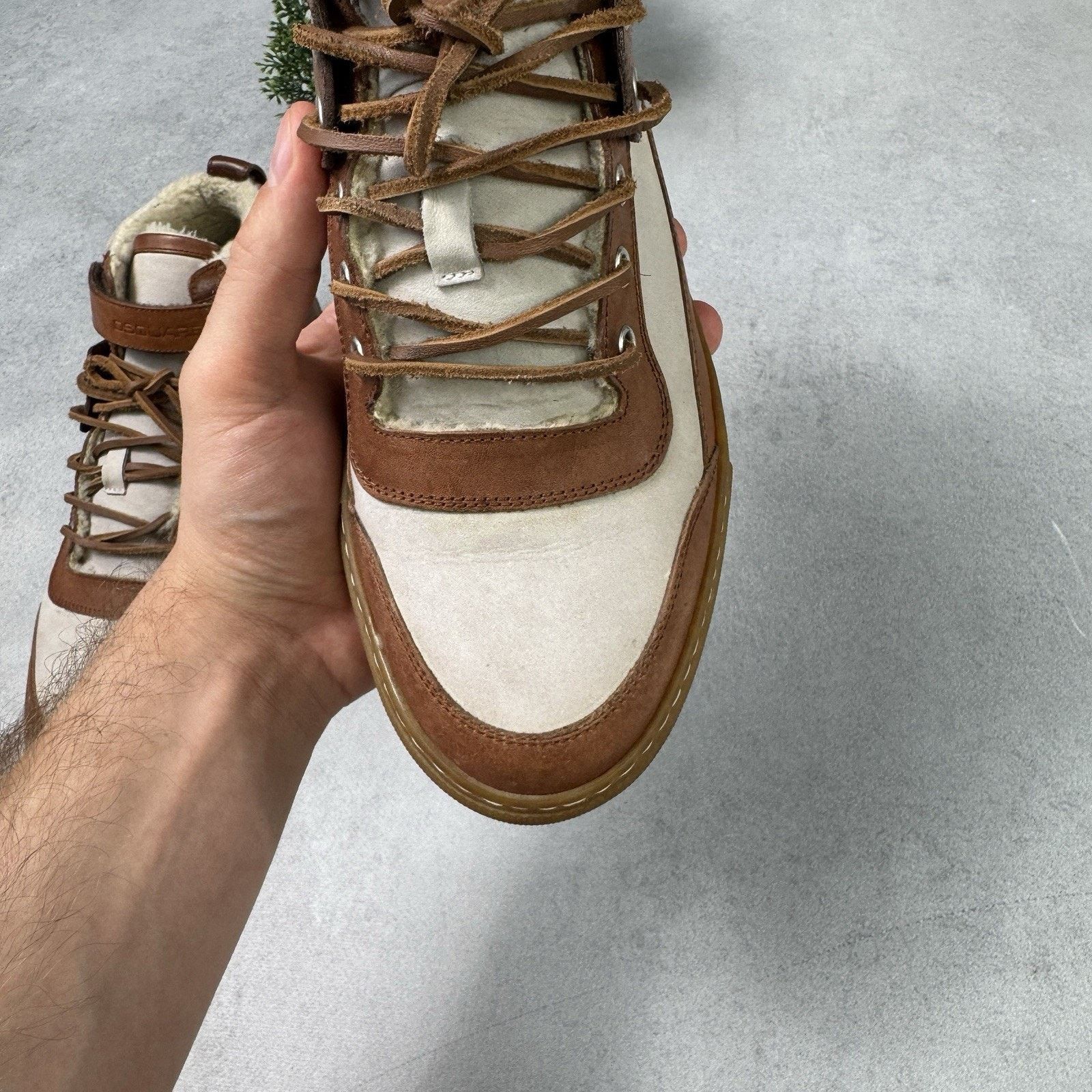 Dsquared2 Dsquared2 Men High Sneakers With Fur Brown Size EU 41 US 8 Size US 8 / EU 41 - 21 Thumbnail