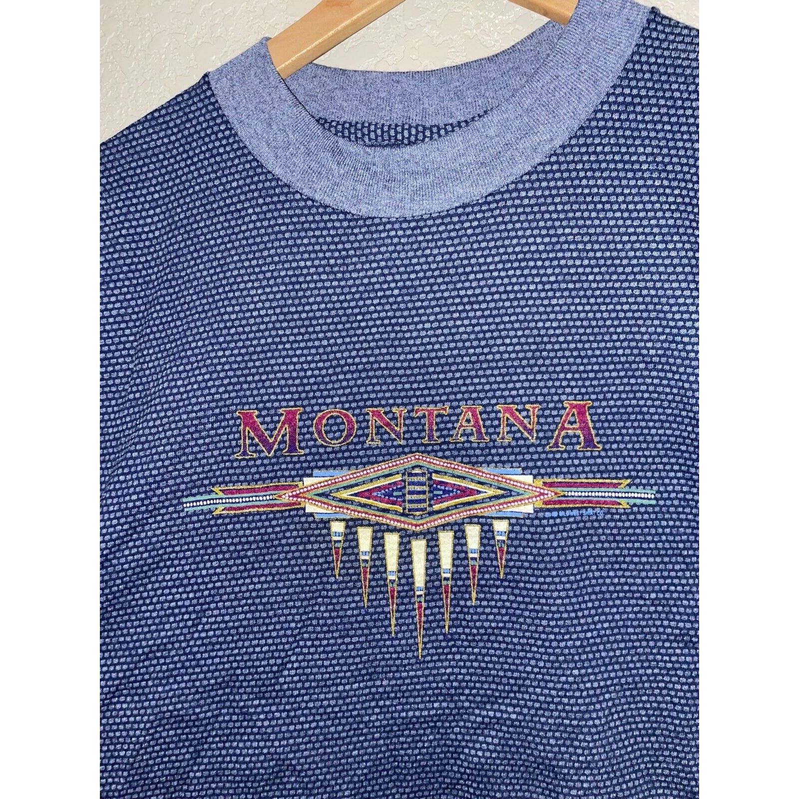 Vintage Vintage Montana Blue Shirt MT State Graphic Tee VTG 90s L Size US L / EU 52-54 / 3 - 2 Thumbnail