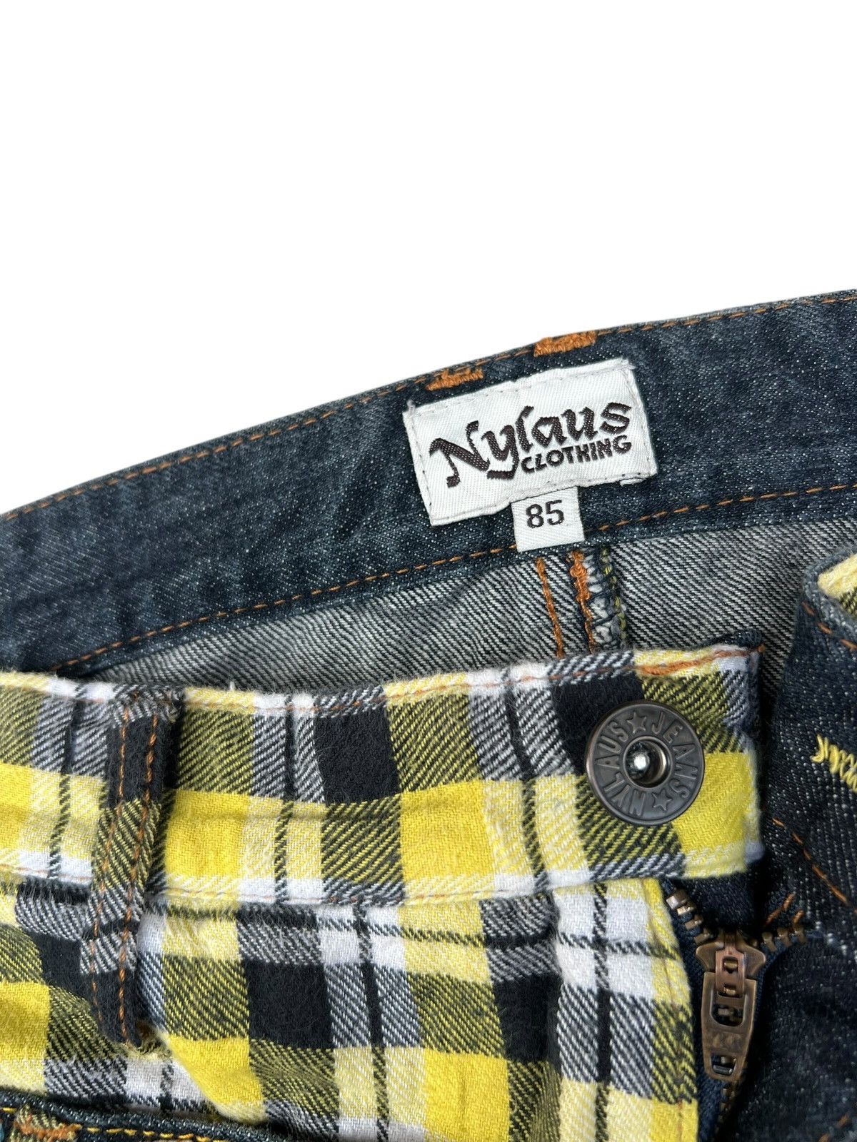 Vintage Double Waist Nylaus Clothing Japan Twisted Leg Denim Jeans Size US 31 - 5 Thumbnail