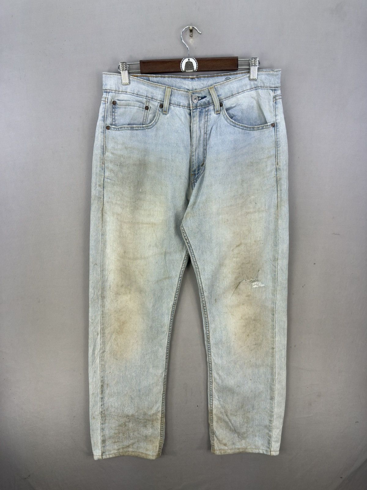 Levi's Levi’s 505 Blank Tab Regular Fit Light Washed Jeans Size US 34 / EU 50 - 1 Thumbnail