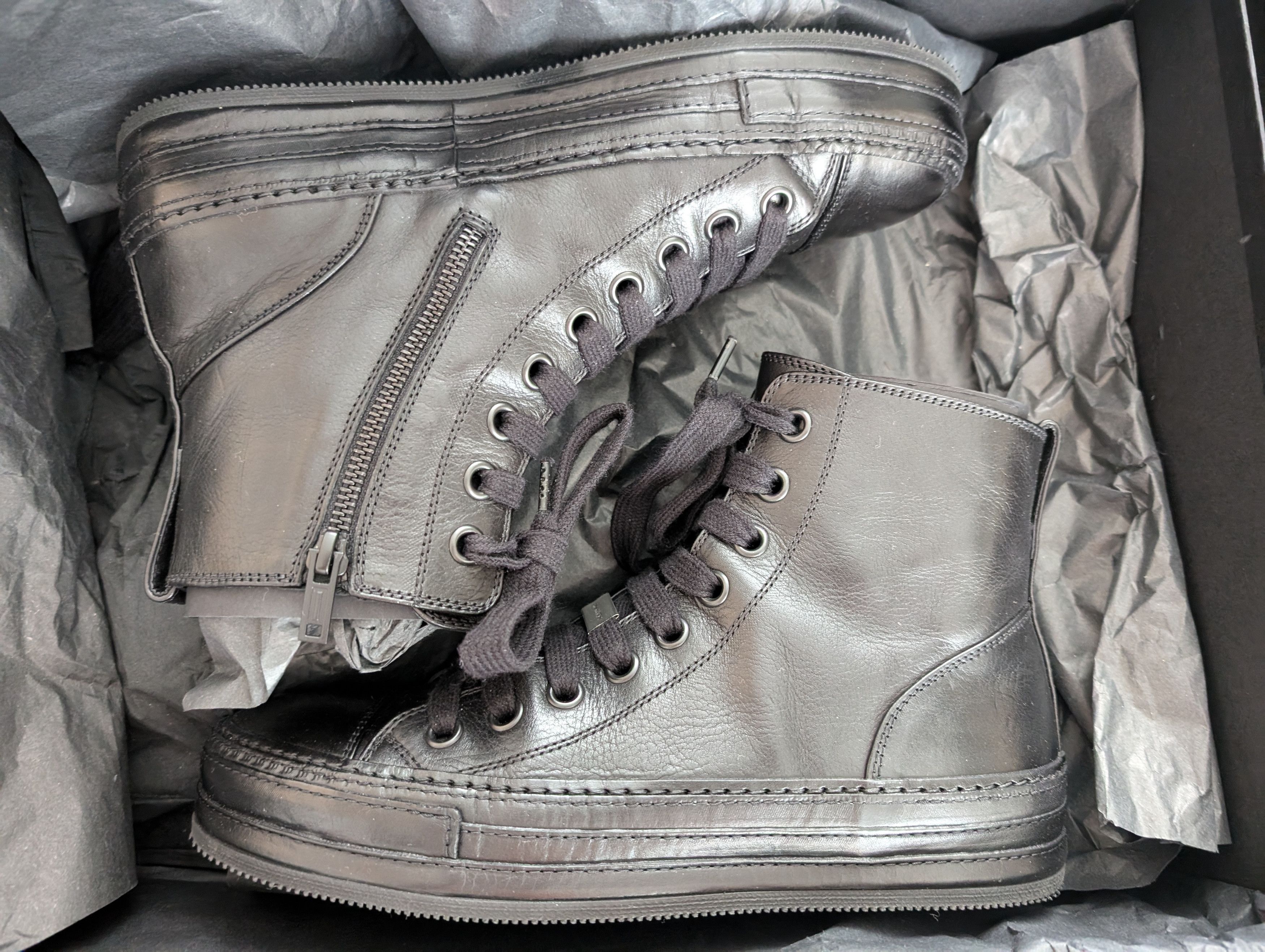 Ann Demeulemeester New Raven leather sneakers Size US 7 / EU 40 - 4 Thumbnail