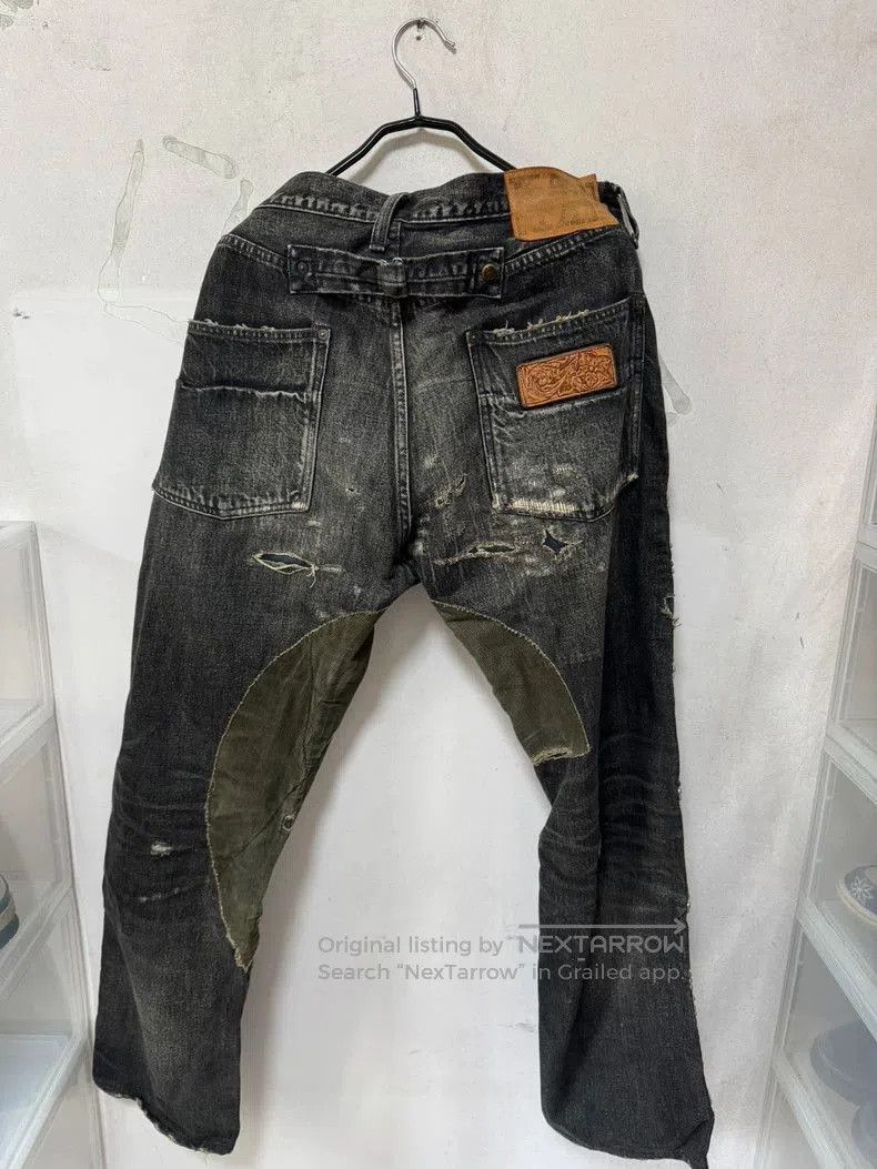Kapital Kapital Black Gemstone Distressed Denim Pants. Size US 34 / EU 50 - 2 Thumbnail