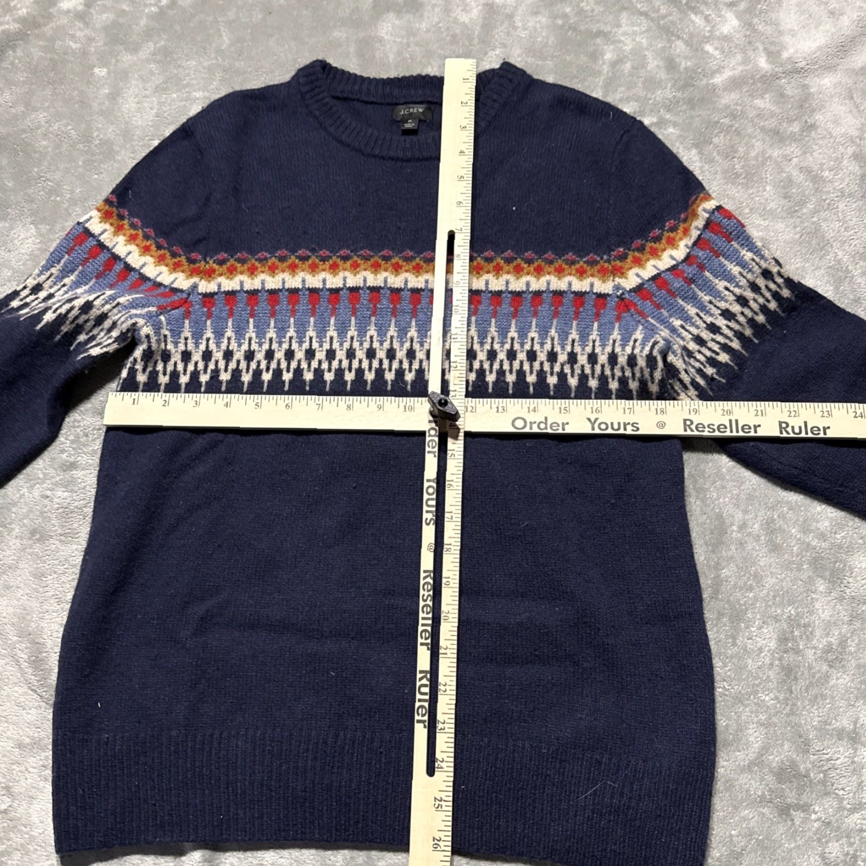 J.Crew J.CREW Sweater Mens M Blue Fair Isle Nautical Crewneck Knit Wool Pullover Regular Size Type" Size US M / EU 48-50 / 2 - 4 Thumbnail