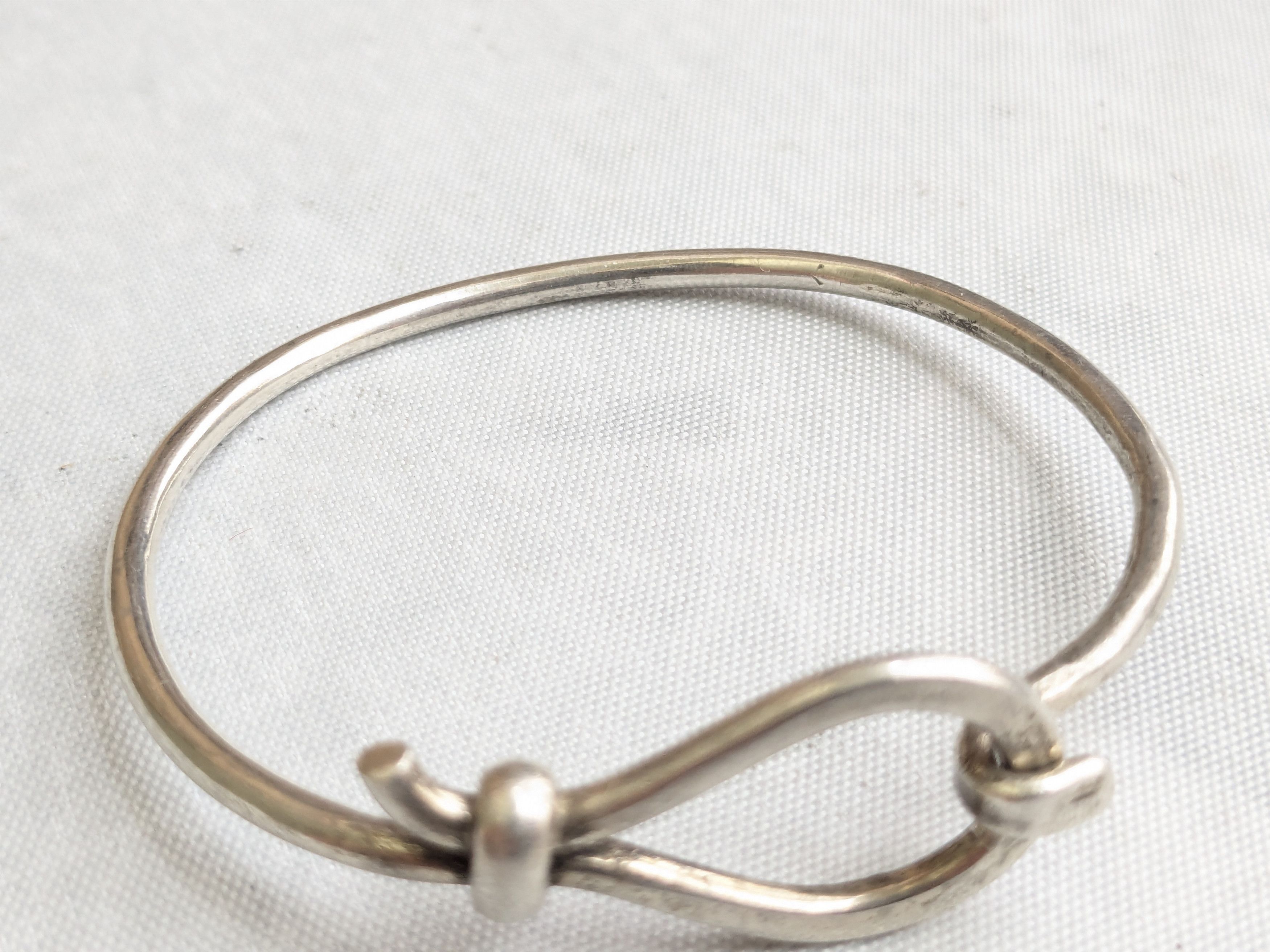 Jewelry Vintage Sterling Silver Bracelet Hook Wire Taxco Mexico 6.5" Size ONE SIZE - 5 Thumbnail