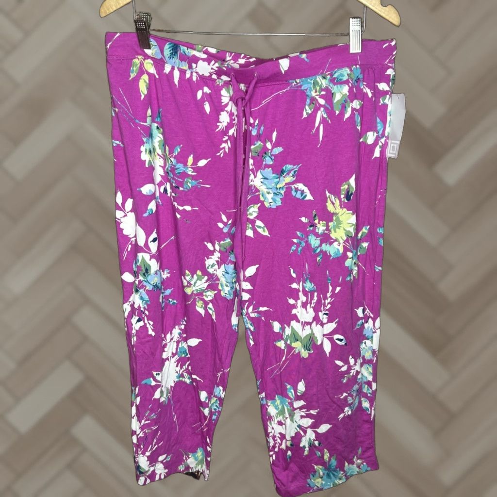 Liz Claiborne Liz Claiborne Pants Womens Large Pink Floral Pajama Bottoms NWT Size 36" / US 14 / IT 50 - 1 Thumbnail