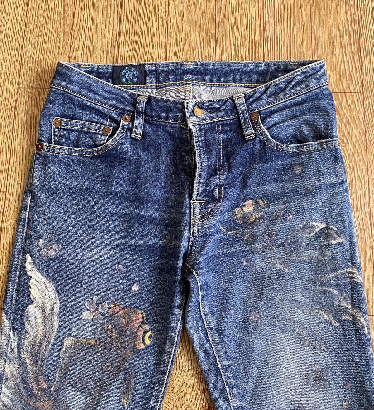 Japanese Brand Rare Vintage Japanese Brand Sukajan Flared Jeans 1990s Size US 26 / EU 42 - 3 Thumbnail
