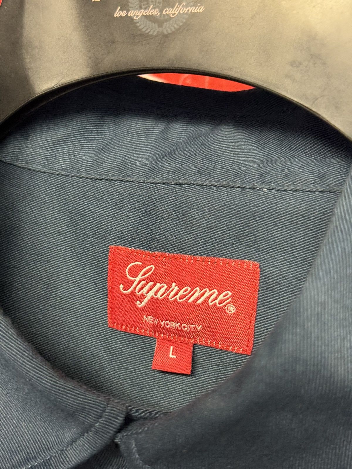 Supreme Supreme Racing Logo Work Shirt Navy Large Size US L / EU 52-54 / 3 - 5 Thumbnail