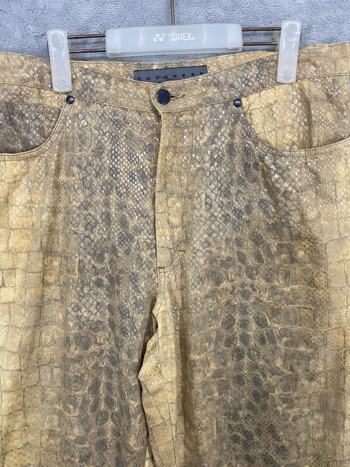 Vintage Y2K VINTAGE FEATHER CROCODILE PANTS PRINT MADE IN ITALY Size US 34 / EU 50 - 5 Thumbnail