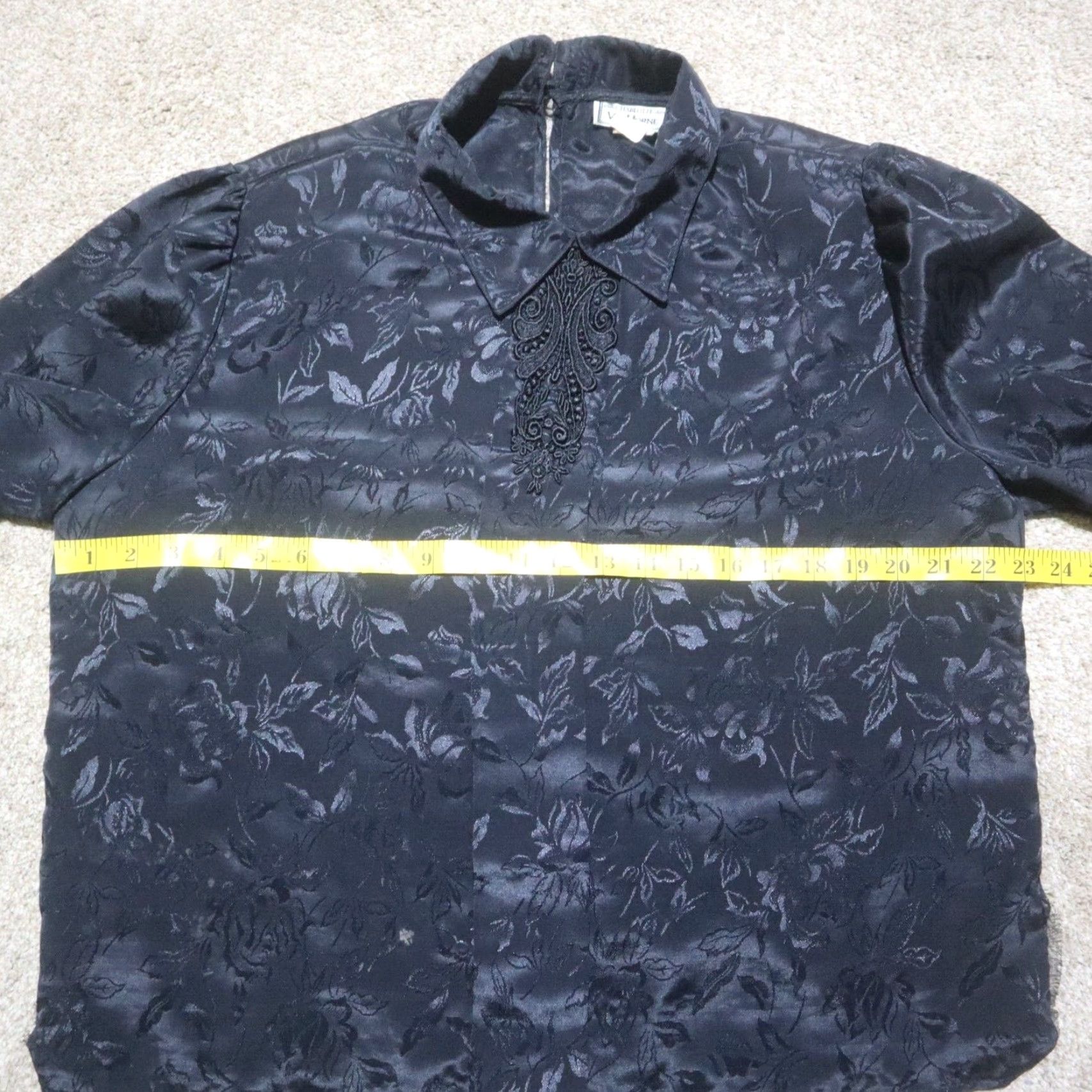 Vintage VINTAGE CHARLOTTE VAN HORNE Shirt Women Size 12 Black Satin Button-Up Size XL / US 12-14 / IT 48-50 - 5 Thumbnail