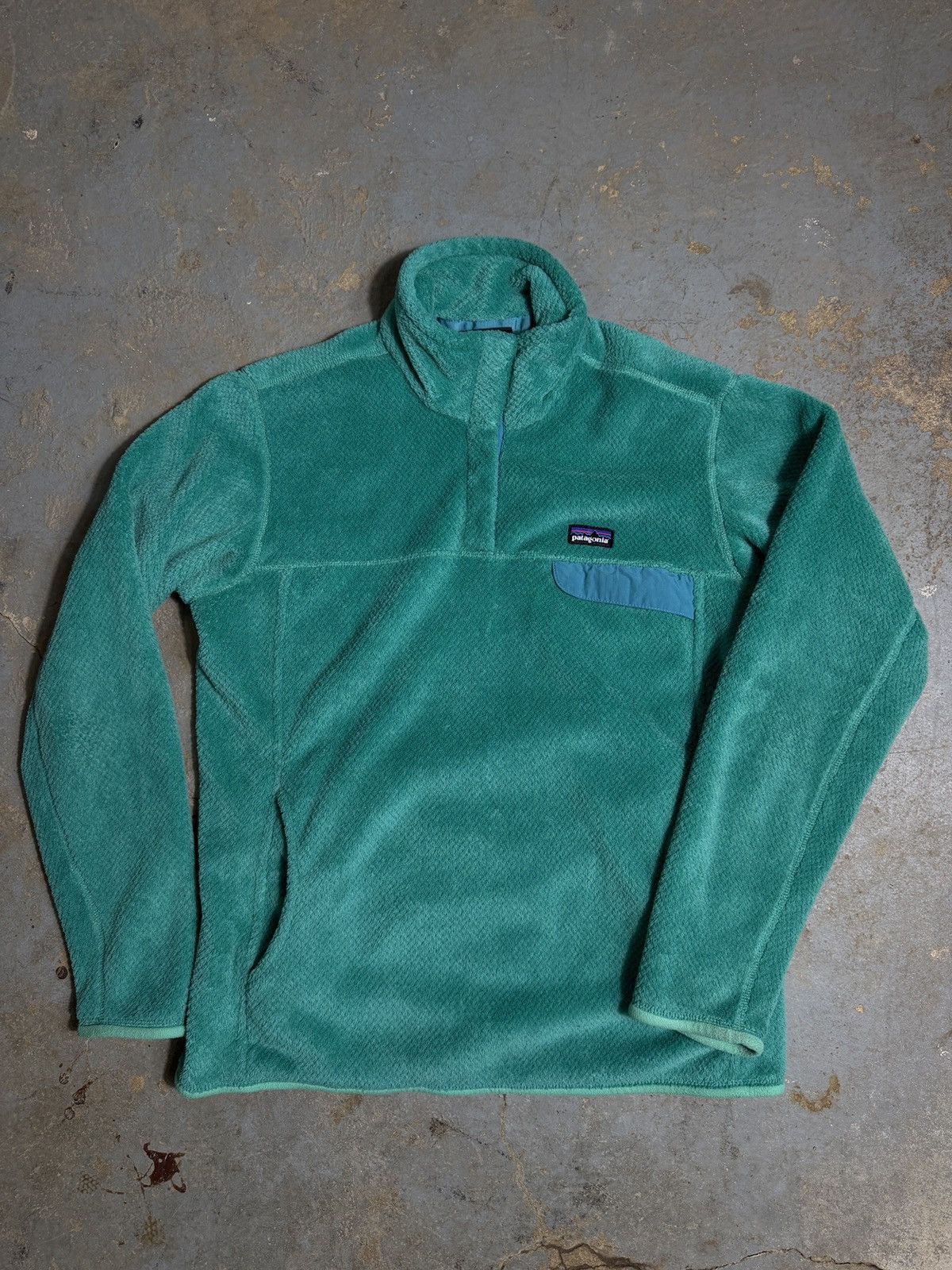 Patagonia Teal Patagonia Women’s Fleece Half Button Pullover Jacket Size XL / US 12-14 / IT 48-50 - 1 Thumbnail