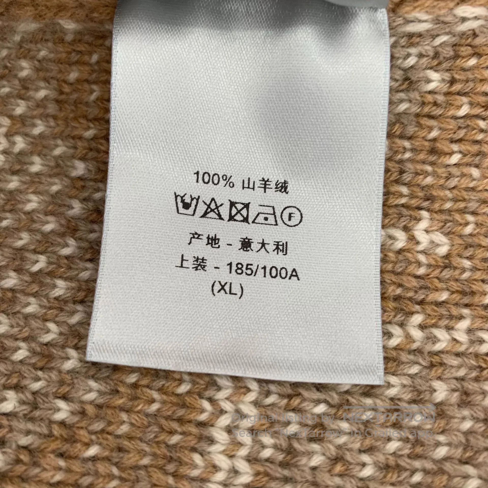 Dior brown logo printed cashmere knit sweater. Size US XL / EU 56 / 4 - 8 Thumbnail