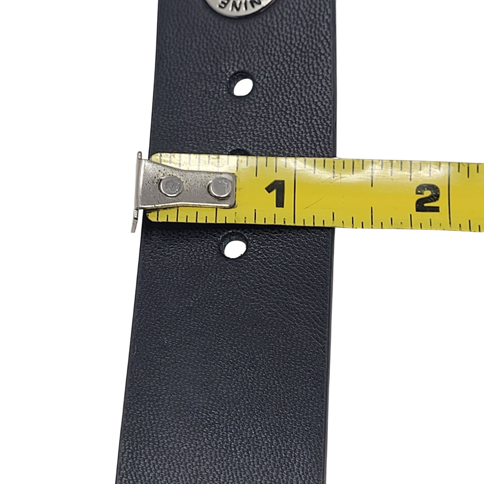 Nine West Womens Nine West Black Perforated Belt Sz XL Silver Logo Gro Size ONE SIZE - 5 Thumbnail