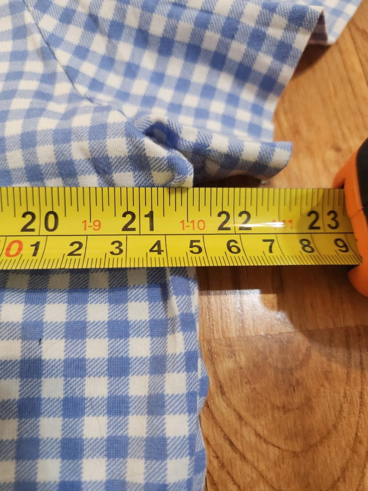 Designer Polo Golf Shirt Mens Large Blue White Check 100% Pima Cotton Size US L / EU 52-54 / 3 - 4 Thumbnail