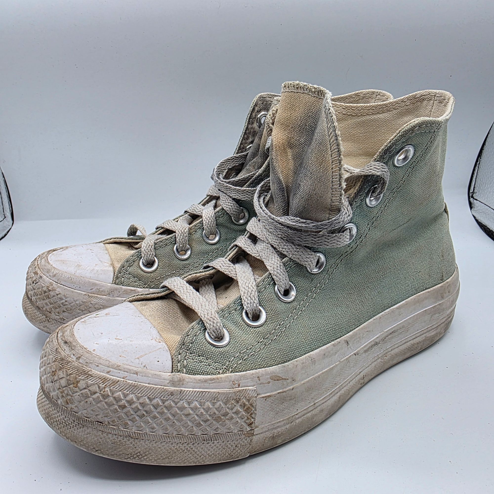 Converse Converse Womens Size 6.5 Green Platform Shoes High Top Casua Size US 6.5 / IT 36.5 - 4 Thumbnail
