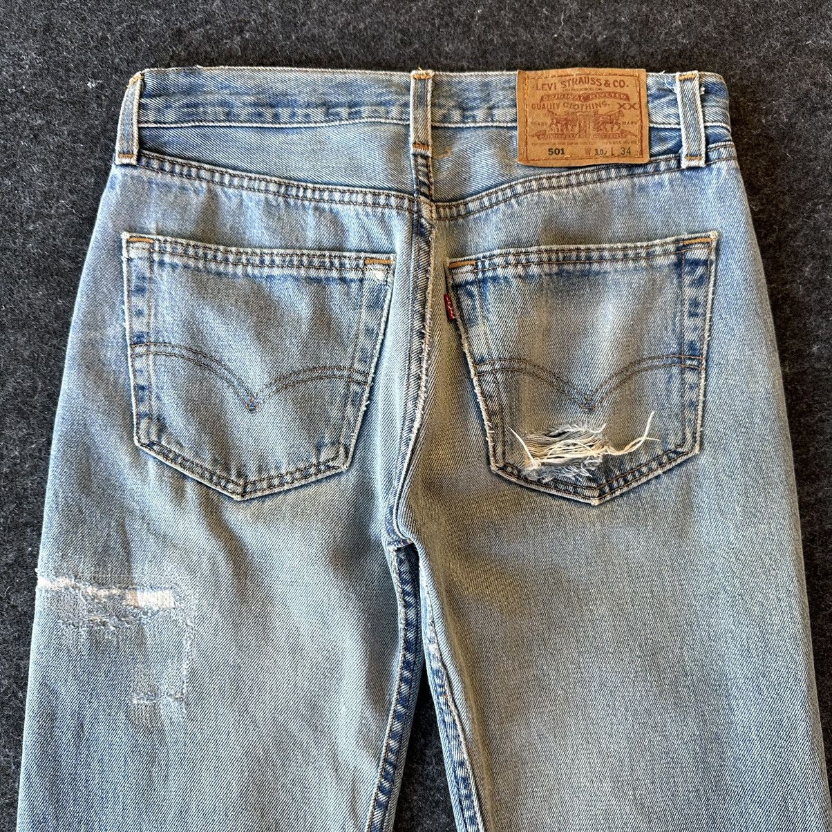 Levi's Vtg 90s Levis 501 Made in Usa Denim 29x35 D569 Size US 29 - 6 Thumbnail