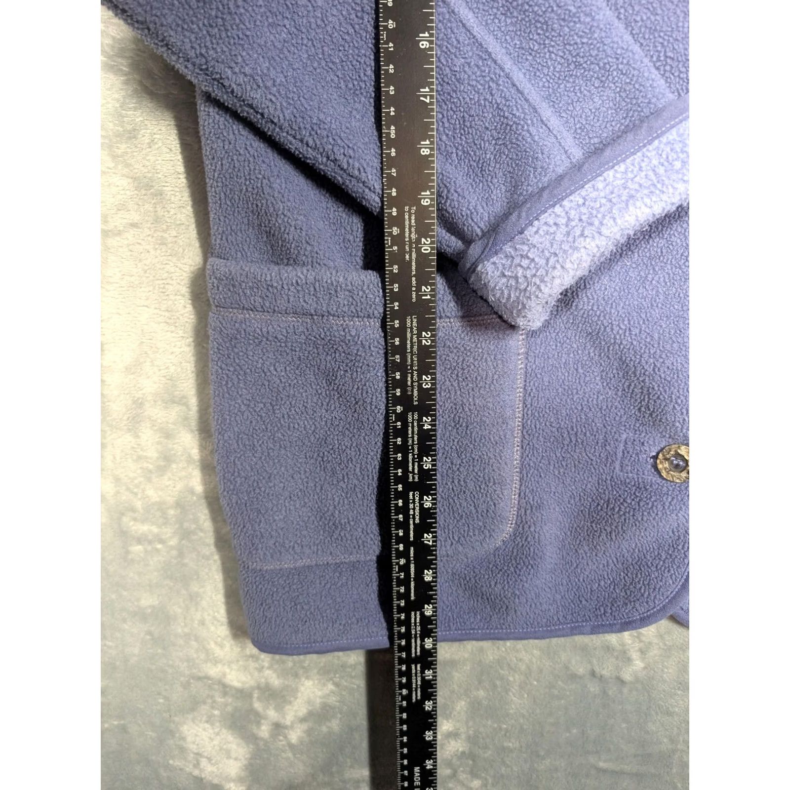 Vintage L.L.Bean Jacket Womens Large Blue Fleece Button Front Pockets Coat Size L / US 10 / IT 46 - 2 Thumbnail