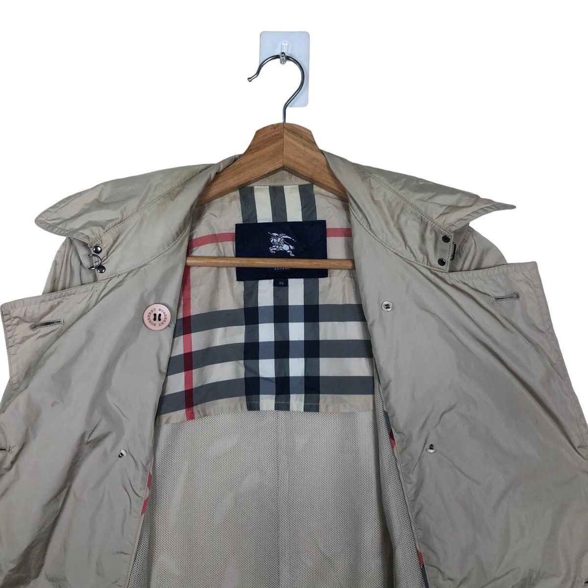 Burberry 🔥90’s VINTAGE BURBERRY LONDON TRENCH COAT NOVA CHECK Size US M / EU 48-50 / 2 - 11 Thumbnail